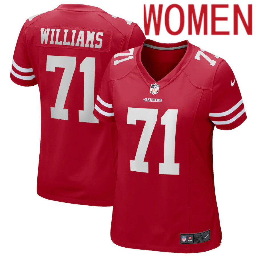 Women San Francisco 49ers #71 Trent Williams Nike Scarlet Player Game NFL Jersey->women nfl jersey->Women Jersey